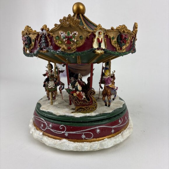 Hawthorne Village “Merry Go Christmas Carousel” 79826 Retired Rotating Figure - Picture 2 of 7